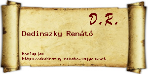 Dedinszky Renátó névjegykártya