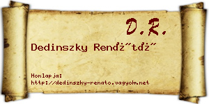 Dedinszky Renátó névjegykártya