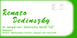 renato dedinszky business card